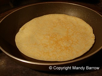 pancake in frying pan