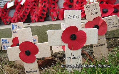 Wooden crosses of remembrance